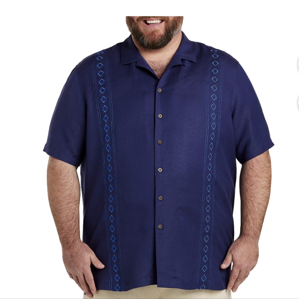 Oak Hill linen blend button shirt size 2XL